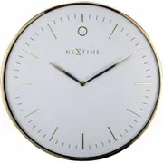 NeXtime Glamour 40cm Analogue Hanging Wall Clock Round Home Decor Gold/White