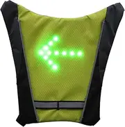 LED Turn Signal Vest with Remote Controller – Reflective Safety Backpack, USB Rechargeable | Lightweight Vest with 4 Signal Modes, High Visibility Gear for Night Cycling, Running, Walking, Hiking