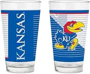 Rico Industries NCAA Alabama Crimson Tide 16 oz Pint Glasses with Digitally Printed Logo, Practical Set of 2 Classic Drinking Glasses, for Fans, Dishwasher Safe
