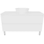 Forme Razor 1200mm Freestanding Vanity with Myanmar White Stone Top and Atom Above Counter Basin - White