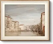 VIYYIEA Framed Canvas Wall Art, Vintage Wall Art for Living Room, Architecture Oil Painting Picture Summer Home Decor Bathroom Wall Decor Gifts for Friends or Family -【Venice】-(10"x12")
