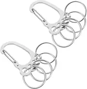 [Healvian] 2pcs Stainless Steel Keychain Organizer with Multi Ring Design Key Chain Holder for Car Keys Keychain Clip Sleek and Sturdy for and Versatile Use