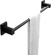 Matte Black Single Towel Rack Rail 800mm Stainless Steel 304 Square Bar Holder Wall Mounted