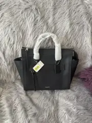 Coach Bleecker Mini Riley Carryall In Saffiano Leather, Silver/Duck Egg Black NW