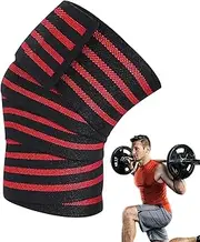 jopiuieo Gym Knee Support,Portable Weight Lifting Knee Wraps | Work out Knee Support, Elastic Knee Straps, Gym Knee Brace for Powerlifting, Squats & Fitness