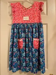 NWT Oopsie Daisy Flutter Sleeve Dress Girls Size 14