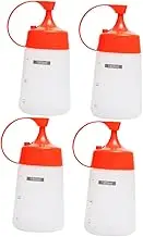 CONGARTENO 4Pcs Reusable Squeeze Condiment Bottles Sauce Containers for Ketchup Mustard Bbq Sauce Leak Resistant Dispensers for Kitchen Accessories Go Use