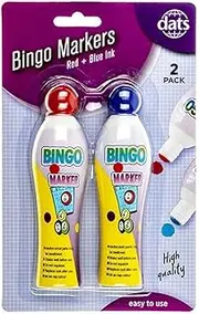 2x Easy Bingo Marker Red Blue Dabber Dot Dotter Pen Paint Dab Ink