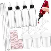 Dropper Bottles Set 12 Pieces Measuring Cups Funnels Labels for Laboratory