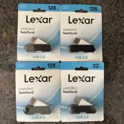 Lexar (3) 128GB (1) 32GB USB Flash JumpDrive TwistTurn2 Drive JDTT2-128ABNABK