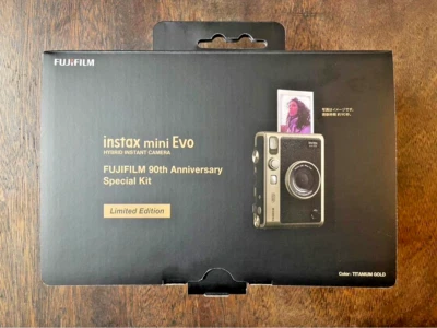 Instax mini Evo FUJIFILM Camera 90th Anniversary Titanium Gold Classic Look