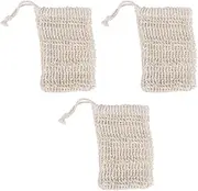 Healeved 3Pcs Natural Soap Saver Pouch Foaming Net Soap Holder with Hanging Strap for Easy Drying and Cleaning Random Colors for Gentle Skin Cleansing