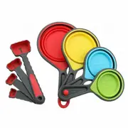 Collapsible Silicone Measuring Cup Set Food Grade Foldable Kitchen Tool