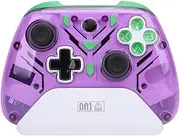 PC Controller, 2.4G Wire Less Game Controller with Hall Trigger & Turbo Burst, Multifunctional BT Game Controller with RGB Light for Switch for Android for Steam Deck (Violet)