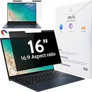 Peslv Magnetic Laptop Privacy Screen 16"&16.1" for 16:9 Computer Monitor, Removable Anti Glare Protector Blue Light Filter Shield Compatible with Lenovo Hp Dell Acer Asus Thinkpad Envy Xps