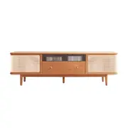 MIUZ TV Cabinet American Oak Solid Wood Entertainment Unit Storage Shelves