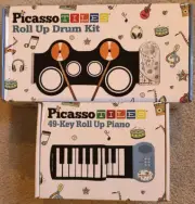 Picasso Tiles KIDS ROLL UP PIANO & DRUM SET Lot Of 2 BRAND NEW SEALED