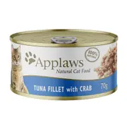 Applaws Natural Tuna Fillet with Crab in Broth Wet Cat Food Can 70g