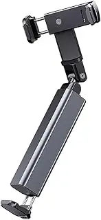 Airplane Travel Essentials Adjustable Phone Stand 360° Rotation Foldable Hook Pocket Size for Desk Tray Table Grey