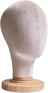 TENOL Mannequin Head Wig Display Head Freestanding Multipurpose Space Saving Desktop Hat Display Stand for Barber Shop Beauty Salon, Beige