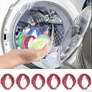 6Pcs Reusable Hair Remover Dog Cat Pet Hair Remover for Clothing Washing Machine Hair Catcher Laundry Ball Dryer Ball Red