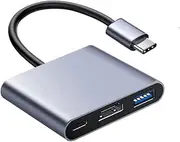 Vrythn HDMI to USB C, USB C to HDMI Multiport Adapter Cable with Charging Port, Type C 4K HDMI Adapter, Hub with 100W PD Charging for iPhone, iPad, MacBook Pro Air, USB Port 3.0
