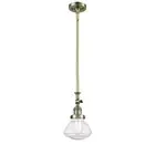 Innovations Olean 6.75" Mini Pendant, Amber/Brass/Seeded Bell - 206-AB-G324
