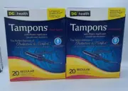 pack of 2 Tampons Fresh Scent w/ plastic applicator 20 Regular anti slip grip