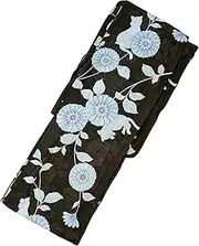 [Modern Sakura] Women's Authentic Traditional Japanese Yukata, aka Casual Kimono, Cat and Flower in Black, Black, One Size