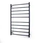 Radiant Matte Black 750 x 1200mm Round Heated Towel Rail (Left Wiring) BRTR04LEF