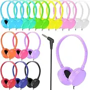 XOSDA 18 Pack Kids Headphones Bulk for Classroom School, Wholesale Wired Adjustable Headphones for Students Teens Children Gift and Adult(Mixed Colors)