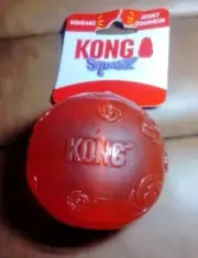 KONG Dog Toy Squeezz Ball Rubber Erratic Bounce Squeaky Ball Dog Fetch Toy
