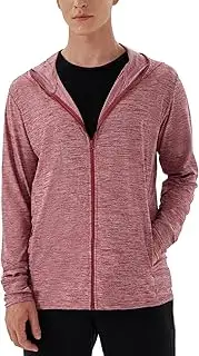 [Woitury] Mens UPF 50+ UV Full Zip Sun Protection Hoodie Jacket with Thumb Holes Cooling Lightweight Fishing Hiking Cooling Shirts Men