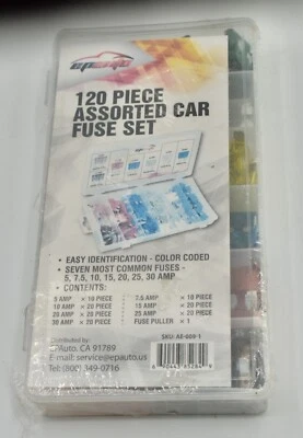 Car Fuse Assortment Assorted Kit Blade Set Auto 120 pc Truck Automotive