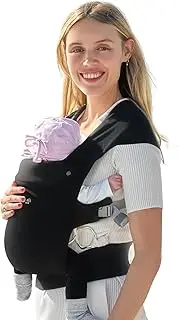 GROWNSY Baby Carrier Newborn to Toddler, Cozy Baby Wraps Carrier, Ergonomic Baby Carrier with Head Support, Black