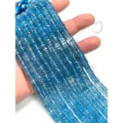 Stunning Sky Blue Topaz Natural Gemstone Faceted Heishi Disc Tire Shape Beads 8"