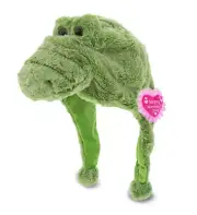 DolliBu Happy Mother's Day Super Soft Alligator Plush Hat with Pink Heart - 17.5