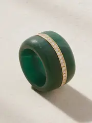 [By Pariah] By Pariah - Pebble 14-karat Gold, Chalcedony And Diamond Ring - Green - 52 52 Green