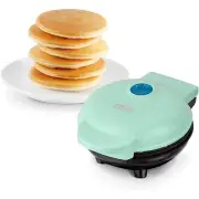 Mini Maker Electric Round Griddle for Individual Pancakes, Aqua, 4 Inch