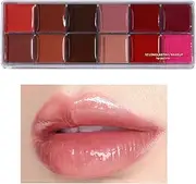 12-Shade Lipstick Palette - Long-Lasting, Transfer-Proof Lipstick | Matte & Glossy Finishes | Hydrating Lip Color Set for Beginners | Non-Sticky Lip Makeup Palette