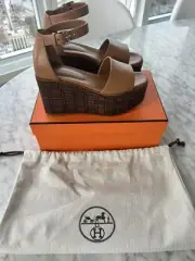 Hermes Sandals Femme Illusion Sz 36.5 BNIB Platform Wedge