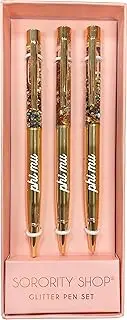 Phi Mu Sorority Glitter Pen Set