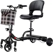 3 Wheel Mobility Scooters for Adults, Upgrade Anti-Tip Footrests 250W 36V 5.2AH 13 Mile Range Foldable Mobility Scooter for Seniors, Supports 300 lbs