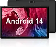 Tablet 10 inch Android 14 Tablet PC, 10.1" Android Tablets, DDR4 6GB RAM 32GB ROM 2MP+8MP Dual Camera, WiFi-6 Bluetooth 1TB Expand IPS Full HD Display Tab, 6000mAh Battery Powerful Performance Tablet