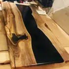 Black Walnut Epoxy Table Top Resin Wooden epoxy Conference table for Office Deco