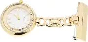 [Minkissy] Rhinestone Quartz Nurse Watch Clip Fob for Women Stylish Chain Design Convenient Hanging Nurse for Medical Professionals and Hospital Use