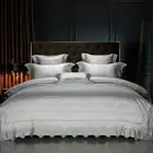 Bedding Set 4pcs Nature Silk Cotton Embroidery Duvet Cover Flat Sheet Pillowcase