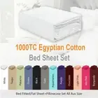 Hotel Quality 1000TC EgyptianCotton 40cm Bed Sheet Sets Queen King Single Double