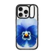 iPhone 16 Pro Impact Ring Stand Case MagSafe Compatible Blue Pansy