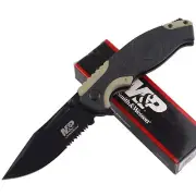 Smith & Wesson S&W Military & Police Linerlock Pocket Knife Tan Black Handle